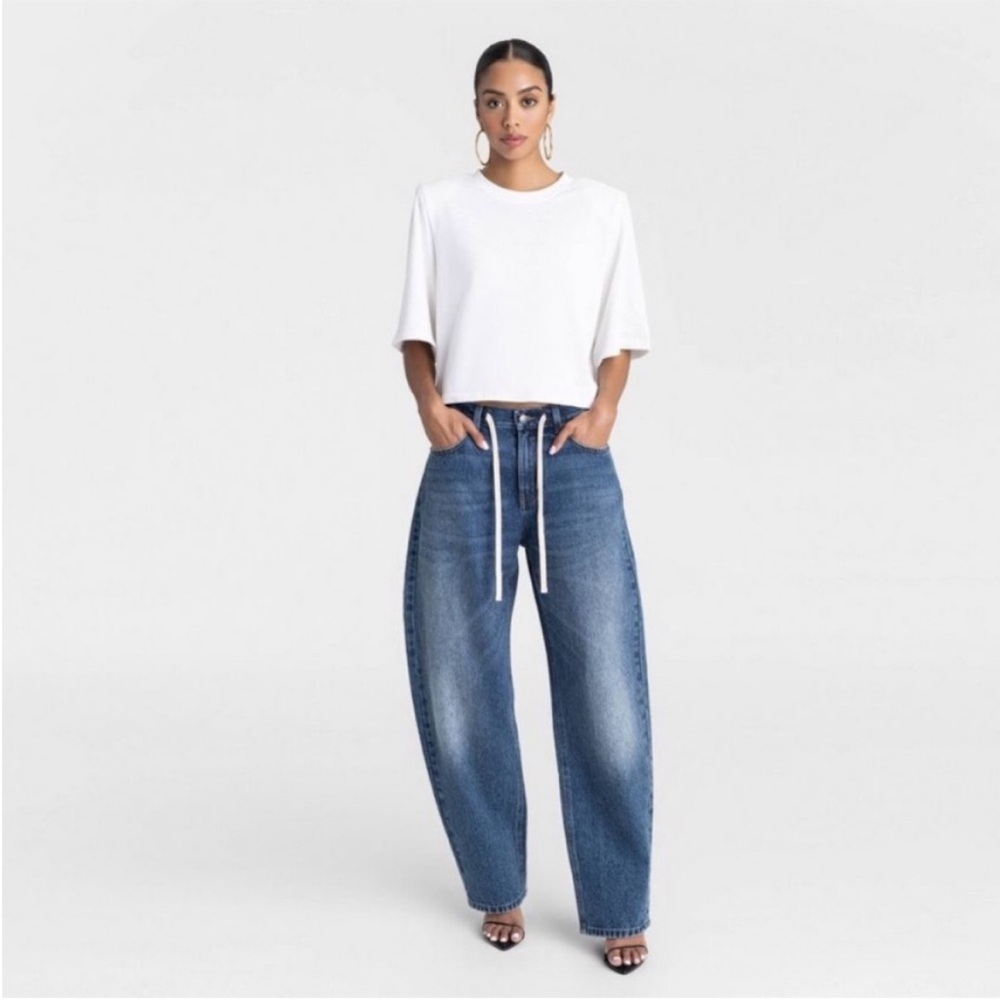 KBB by KAHLANA Target Lynnox Women’s Mid-Rise Barrel Leg Jeans Dark Wash Size 12